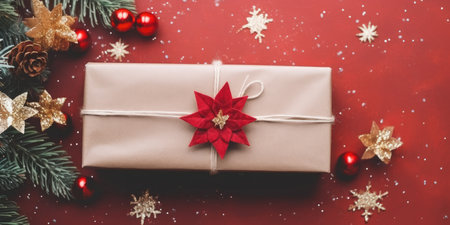 Merry Christmas and Happy New Year. Bright festive Christmas background. New Year's celebrationの素材