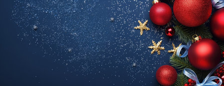 Merry Christmas and Happy New Year. Bright festive Christmas background. New Year's celebrationの素材