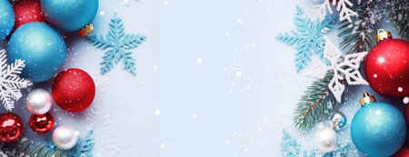 Merry Christmas and Happy New Year. Bright festive Christmas background. New Year's celebrationの素材