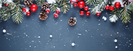 Horizontal Christmas and New Year holiday banner, poster for website, header for website. Christmas background. Xmas festiveの素材