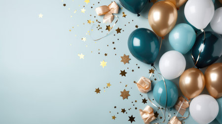 Helium balloons festive backgroundの素材