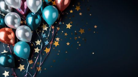 Helium balloons festive backgroundの素材