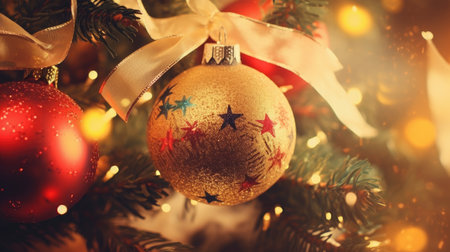 Merry Christmas and a happy new year. Festive xmas background. Holiday Christmasの素材