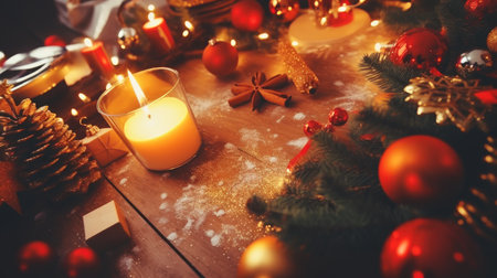 Merry Christmas and a happy new year. Festive xmas background. Holiday Christmasの素材