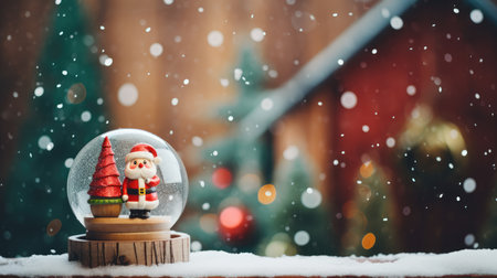 Christmas snow glass magic ball. Christmas and Happy New Year backgroundの素材
