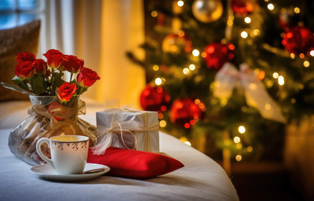 Christmas and Happy New Year backgroundの素材