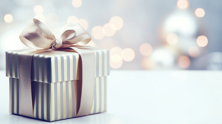 Merry Christmas and a happy new year. Background with Christmas gift boxの素材