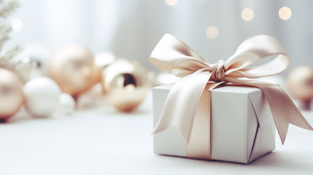 Merry Christmas and a happy new year. Background with Christmas gift boxの素材
