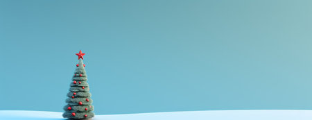 festive minimal design background with christmas treeの素材