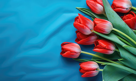 Bouquet of flowers tulips beautiful. Background flowers for the holidays Valentine's Day, Birthday, Happy Woman Day, Mother's Day. Holiday poster and bannerの素材