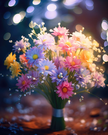 Bouquet of flowers beautiful. Background flowers for the holidays Valentine's Day, Birthday, Happy Woman Day, Mother's Day. Holiday poster and bannerの素材