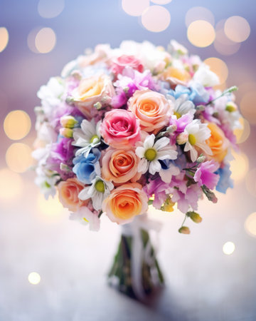 Bouquet of flowers beautiful. Background flowers for the holidays Valentine's Day, Birthday, Happy Woman Day, Mother's Day. Holiday poster and bannerの素材