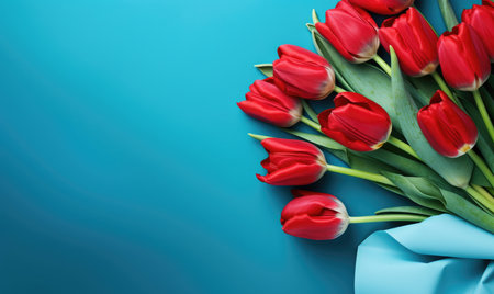 Bouquet of flowers tulips beautiful. Background flowers for the holidays Valentine's Day, Birthday, Happy Woman Day, Mother's Day. Holiday poster and bannerの素材