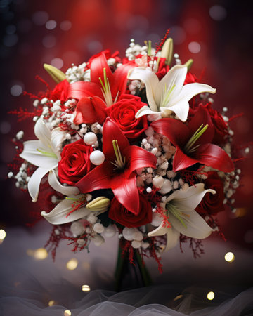 Flowers bouquet of roses beautiful. Background Rose flowers for the holidays Valentine's Day, Birthday, Happy Woman Day, Mother's Day. Holiday poster and bannerの素材