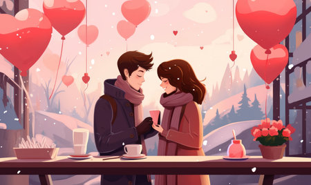 Lovers woman and man. Valentine's Dayの素材