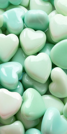 Valentine's Day treats, sweet dessert for birthdays, weddings, flat lay views, soft pastel colorの素材