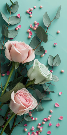 Beautiful flowers Valentine's Day. Romantic background with flowers for birthday, wedding. Spring background with flowersの素材