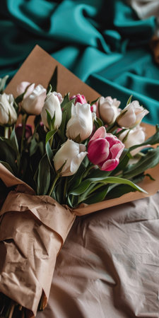 Beautiful flowers Valentine's Day. Romantic background with flowers for birthday, wedding. Spring background with flowersの素材