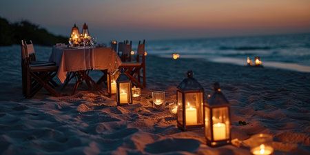 Romantic beach landscapeの素材