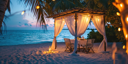 Romantic beach landscapeの素材