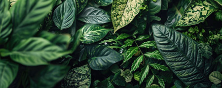 Abstract green leaf texture, nature background, tropical leaf. closeup nature view of green leaf and palms background.の素材