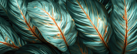 Abstract green leaf texture, nature background, tropical leaf. closeup nature view of green leaf and palms background.の素材