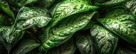 Abstract green leaf texture, nature background, tropical leaf. closeup nature view of green leaf and palms background.の素材