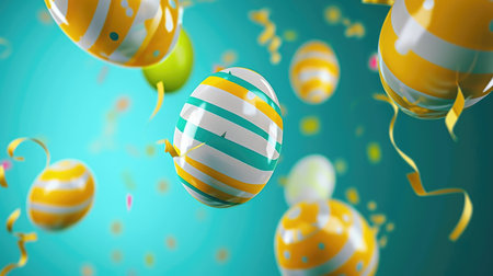 Easter egg holiday background. Easter eggs beautiful colorsの素材