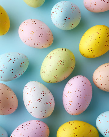 Easter egg holiday background. Easter eggs beautiful colorsの素材
