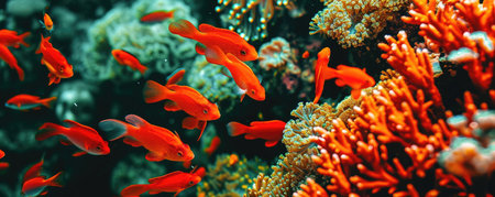 Underwater view of tropical coral reef with fishes and corals. Beautiful marine life, abstract natural background, gorgeous coral garden underwater, tropical. beauty of wild natuの素材