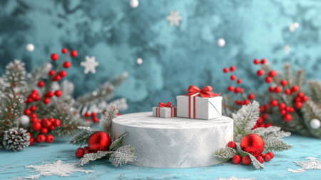 Podium in the background. Studio podium for product advertising. Stage stand. Blank podium. Display platformの素材