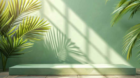 Podium in the background. Studio podium for product advertising. Stage stand. Blank podium. Display platformの素材