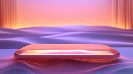 Podium in the background. Studio podium for product advertising. Stage stand. Blank podium. Display platformの素材