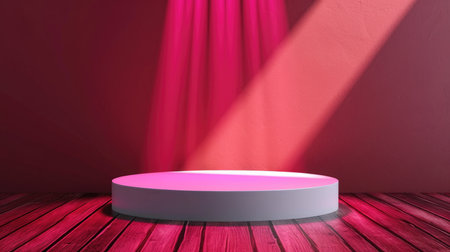 Podium in the background. Studio podium for product advertising. Stage stand. Blank podium. Display platformの素材