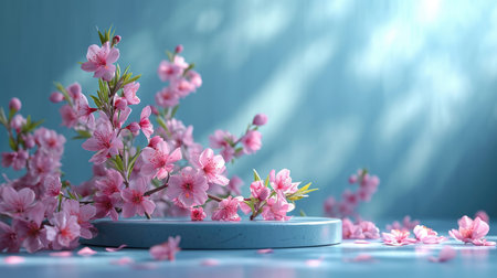 Podium in the background. Studio podium for product advertising. Stage stand. Blank podium. Display platformの素材