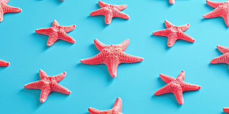 Starfish pattern pale color backgroundの素材