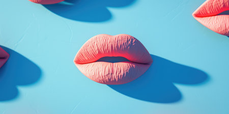 Background pattern of female lips pale soft colorの素材