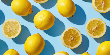 Lemon pattern pale color backgroundの素材