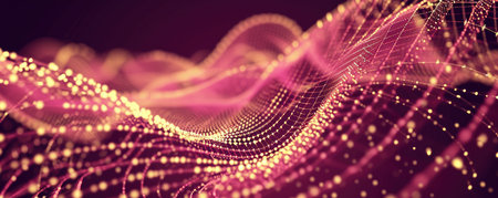 3d rendering of abstract digital particles with depth of field and bokehの素材