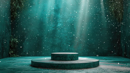 Podium background for promotional products. Studio podium for product advertising. Stage stand. Blank podium. Display platformの素材