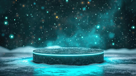 Podium background for promotional products. Studio podium for product advertising. Stage stand. Blank podium. Display platformの素材