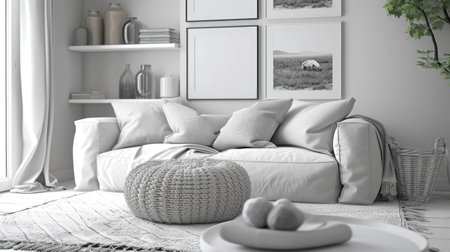 Sofa. Interior of modern sofa minimal designの素材