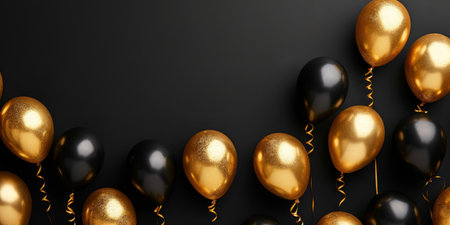 Balloons with confetti. Background template design with helium balloons for Party for Birthday and anniversary celebration, carnival. weddings and valentine's day and international women's dayの素材
