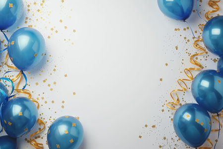 Balloons with confetti. Background template design with helium balloons for Party for Birthday and anniversary celebration, carnival. weddings and valentine's day and international women's dayの素材