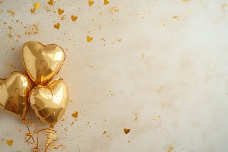 Balloons with confetti. Background template design with helium balloons for Party for Birthday and anniversary celebration, carnival. weddings and valentine's day and international women's dayの素材