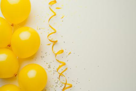 Balloons with confetti. Background template design with helium balloons for Party for Birthday and anniversary celebration, carnival. weddings and valentine's day and international women's dayの素材