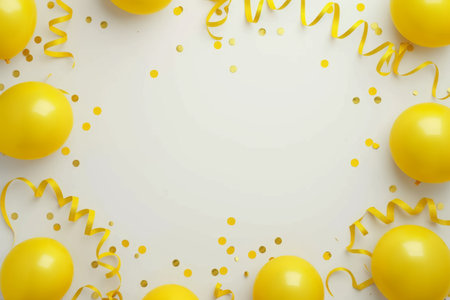 Balloons with confetti. Background template design with helium balloons for Party for Birthday and anniversary celebration, carnival. weddings and valentine's day and international women's dayの素材