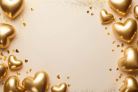 Balloons with confetti. Background template design with helium balloons for Party for Birthday and anniversary celebration, carnival. weddings and valentine's day and international women's dayの素材