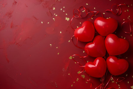 Balloons with confetti. Background template design with helium balloons for Party for Birthday and anniversary celebration, carnival. weddings and valentine's day and international women's dayの素材