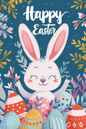 easter holiday background. Easter greeting card, pencil drawing and watercolor paintsの素材